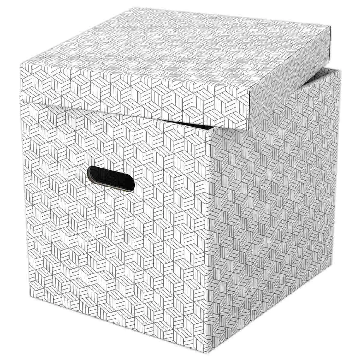 3 Boîtes de rangement Home - Taille Cube - Blanc - ESSELTE