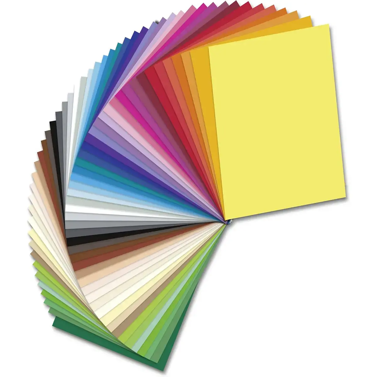 Papier dessin 25 x 35 cm 300 g Folia - 10 coloris assortis - lot de 50 