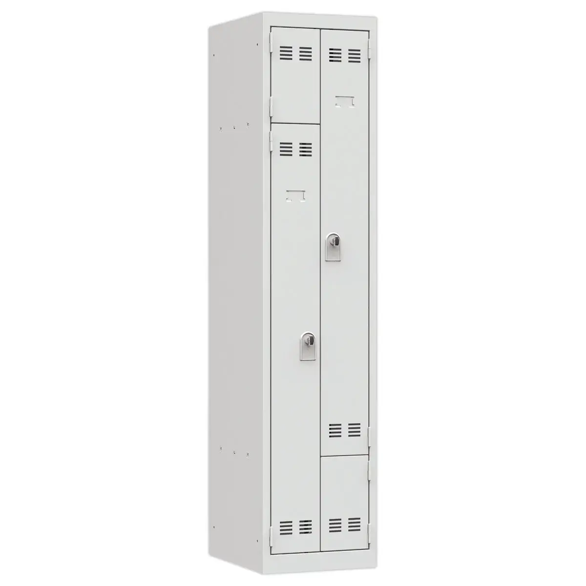 Vestiaire gain de place porte en L 1 colonne -2 utilisateurs- Gris