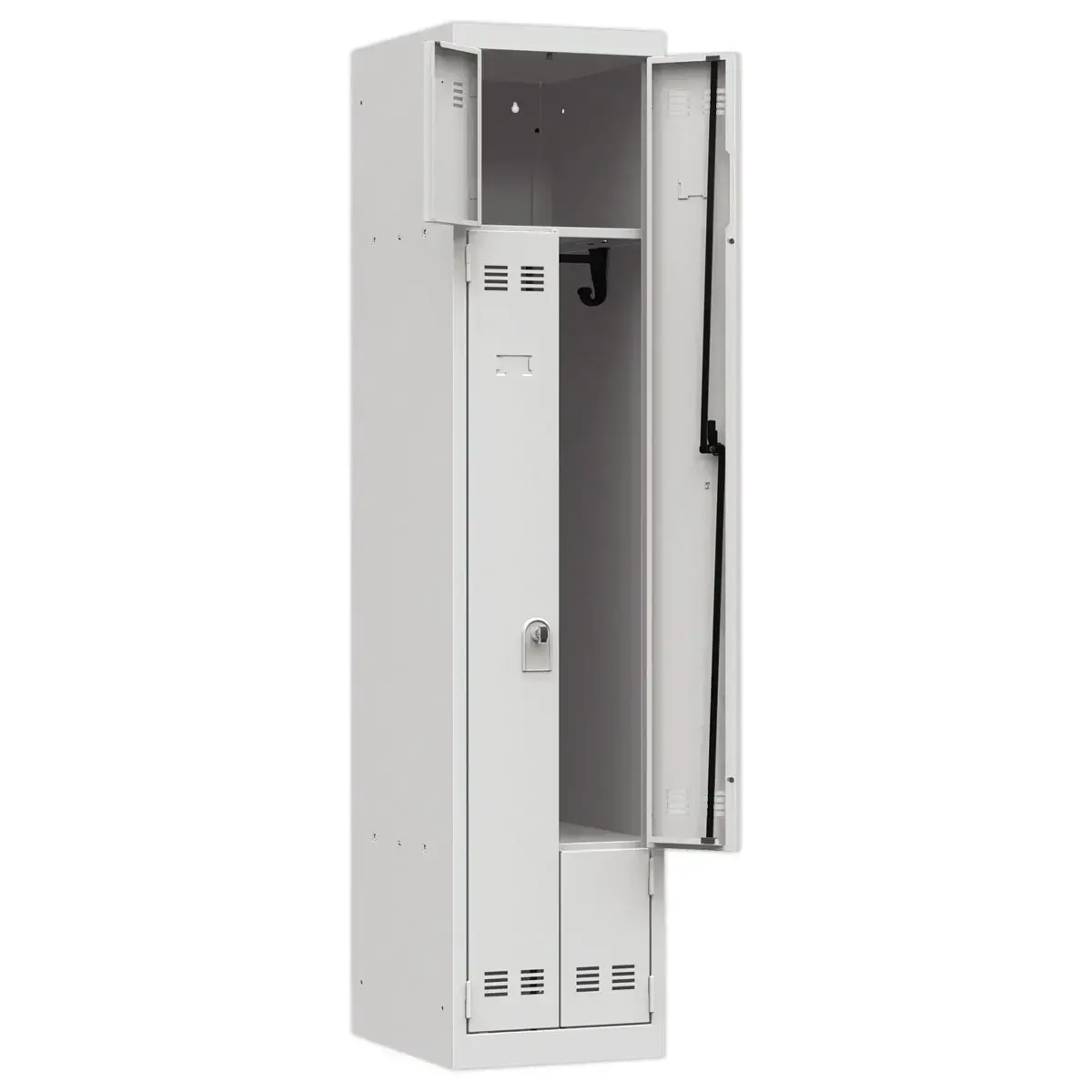 Vestiaire gain de place porte en L 1 colonne -2 utilisateurs- Gris