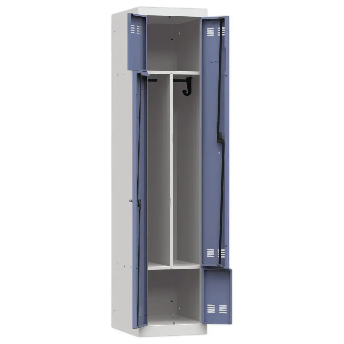 Vestiaire gain de place porte en L 1 colonne -2 utilisateurs- Bleu 