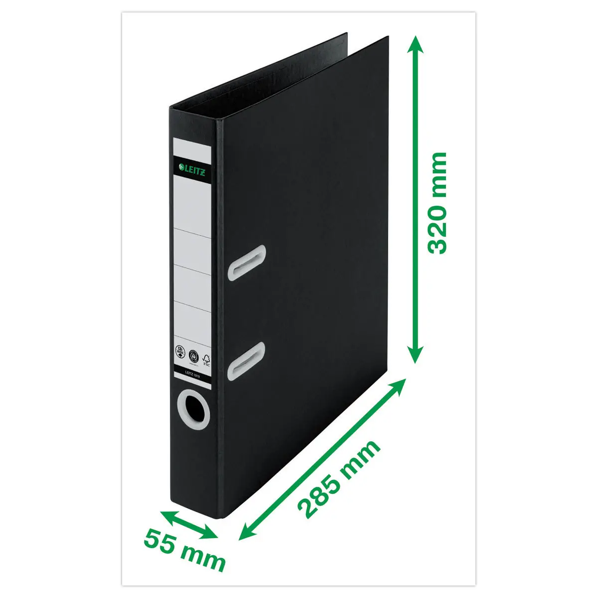 Classeurs à levier 180° recyclé A4 - Dos 5 cm - Noir - LEITZ