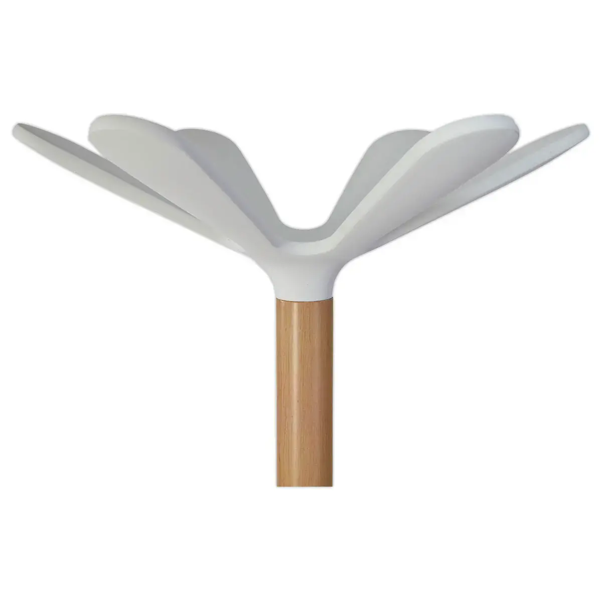 Porte-manteau - 10 patères + porte-parapluie - Bois et métal blanc - ALBA
