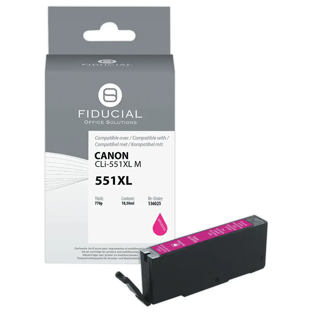 Cartouche Canon CLi-551XL magenta compatible FIDUCIAL 