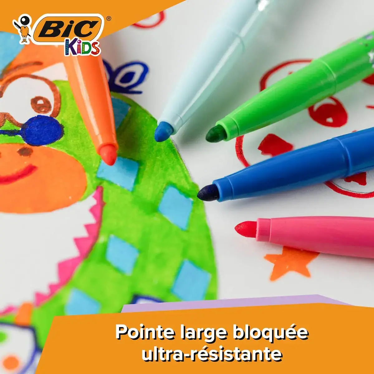 Feutre de coloriage pointe large BIC VISACOLOR XL encre lavable coloris assortis -  lot de 144 