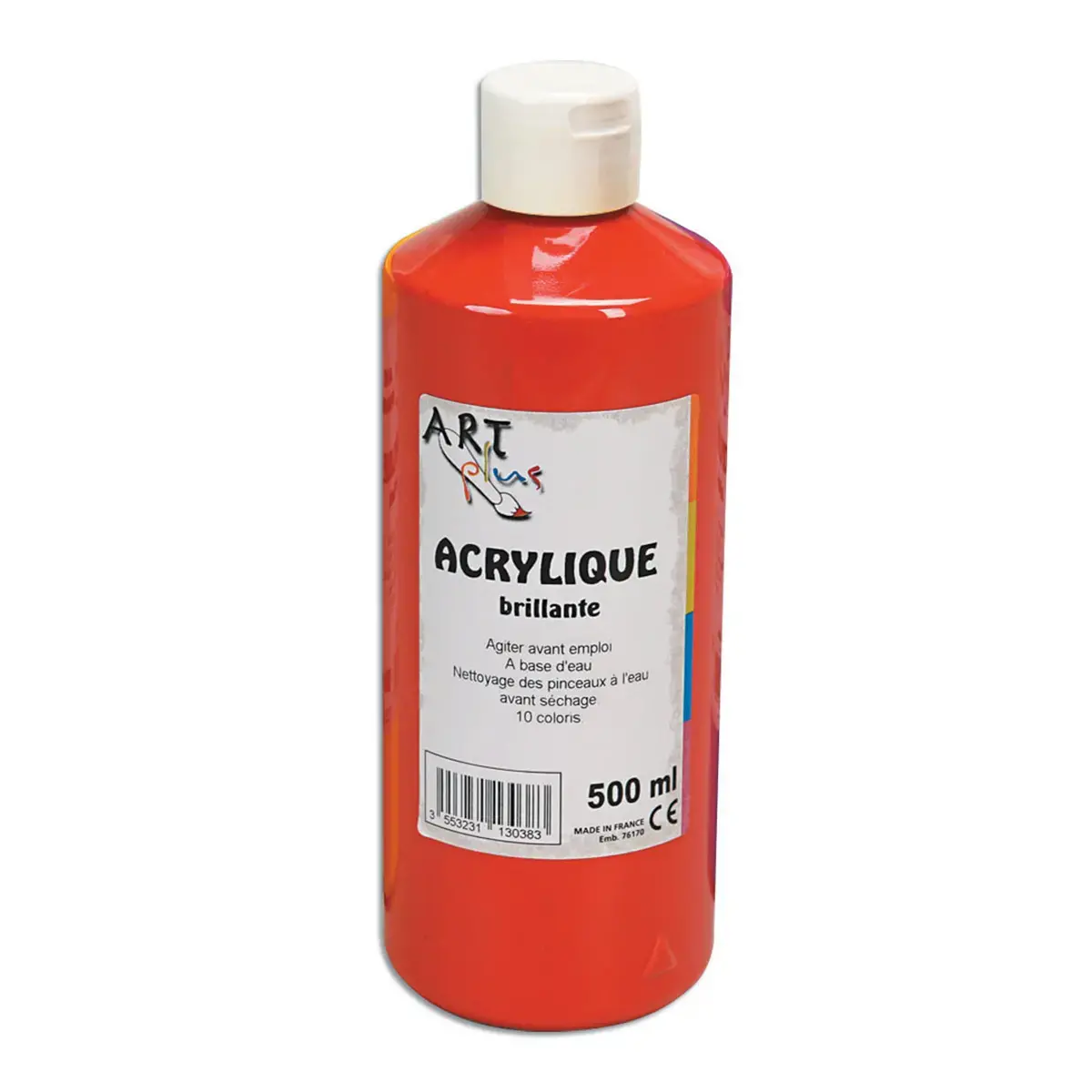 Gouache acrylique rouge - flacon de 500 ml - O'color 