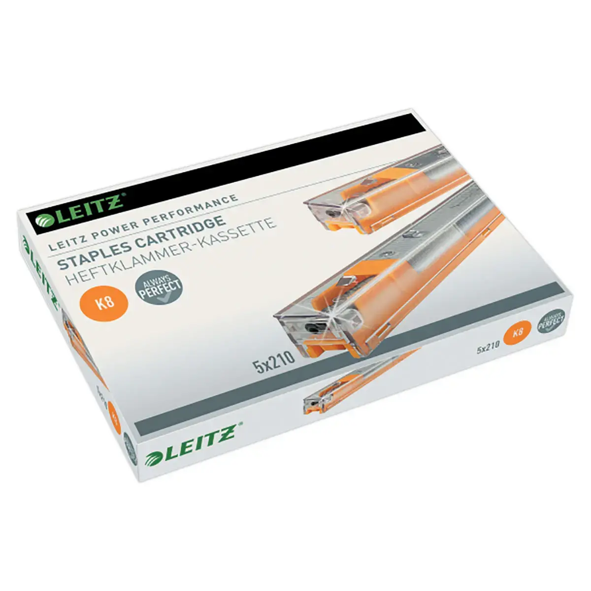 Boite de 5 cassettes d'agrafes pour LEITZ 5551 - Type K8 - jaune - LEITZ