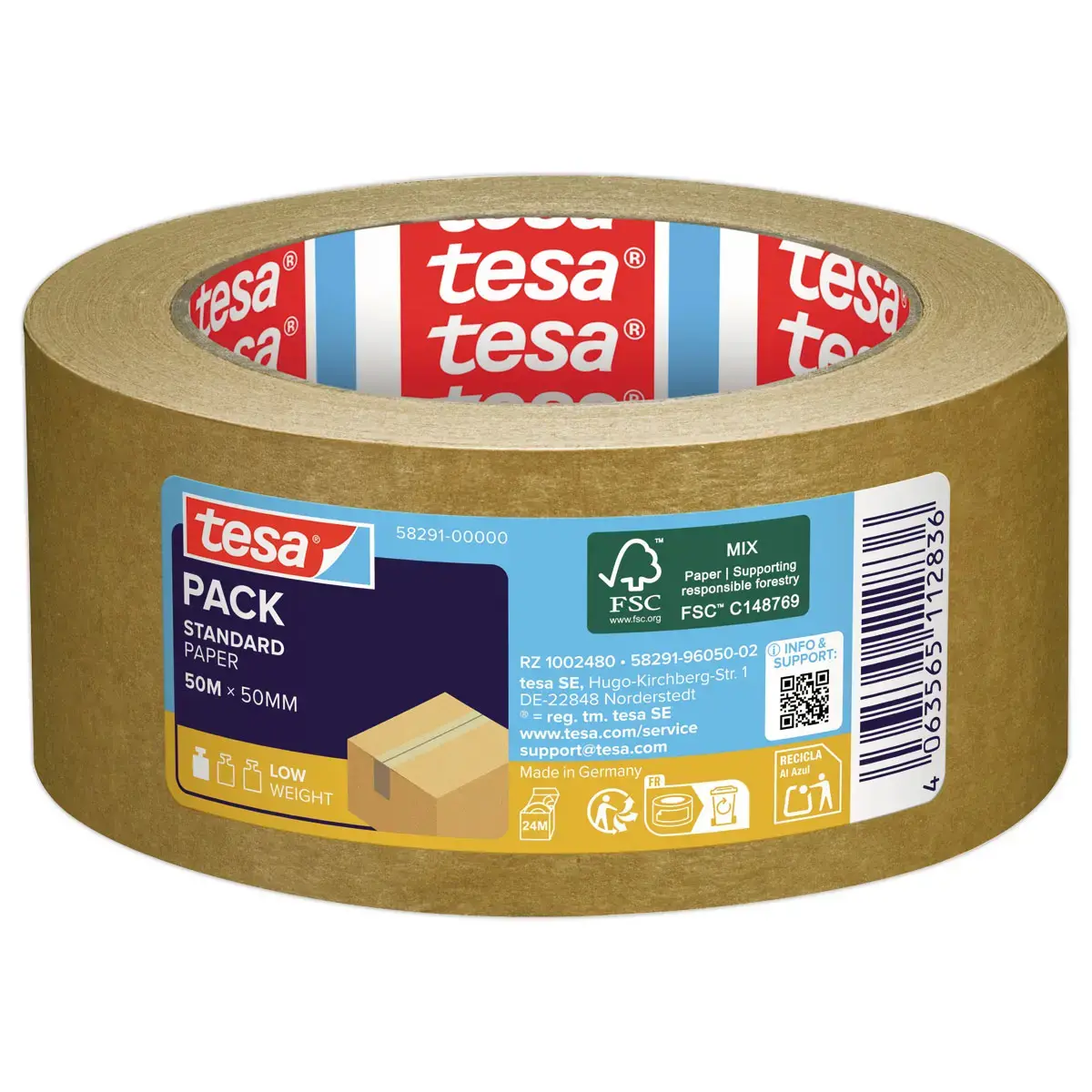 Ruban Tesapack papier kraft 50 m x 50 mm