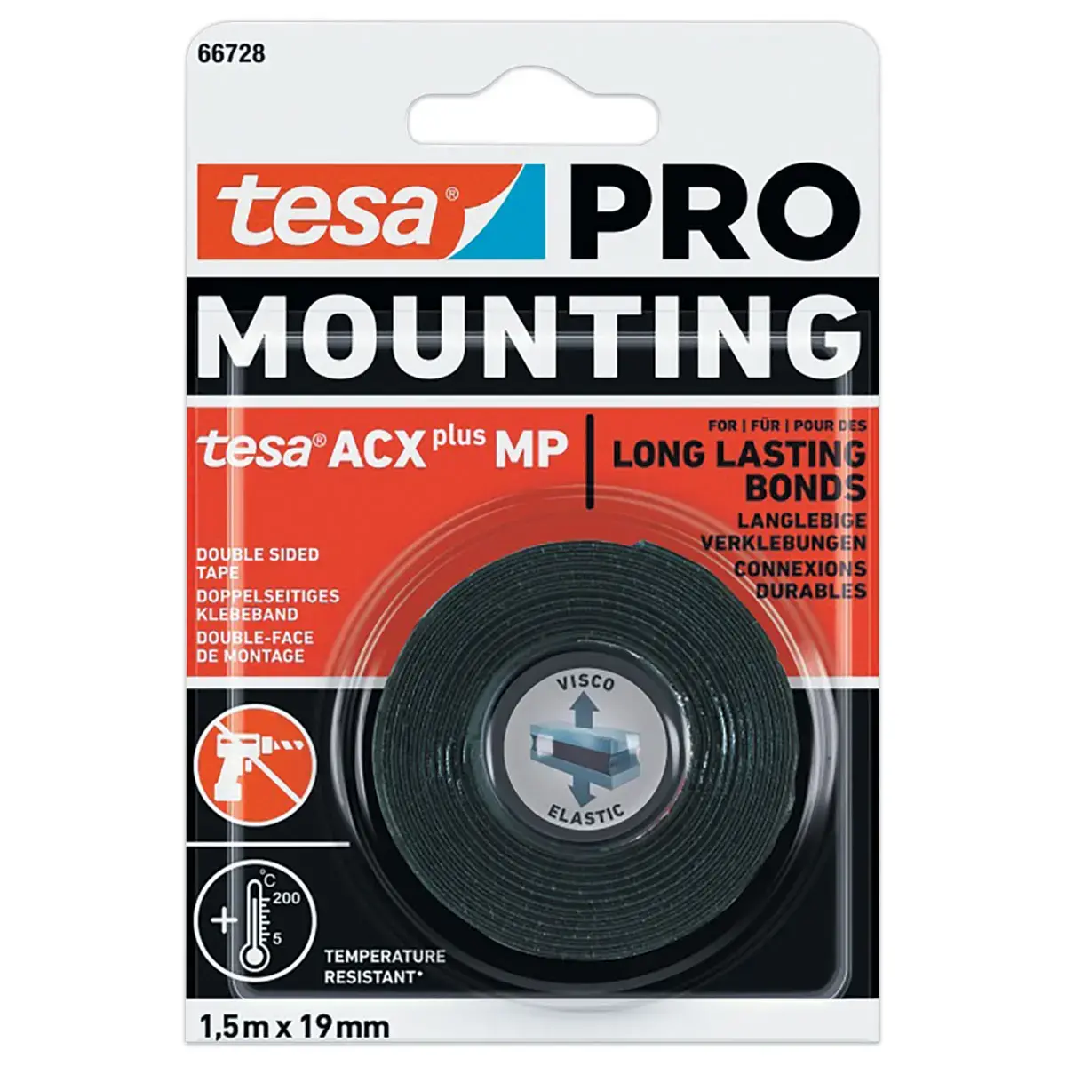 Ruban Mounting PRO ACX+ MP 1,5 m x 19 mm - Noir