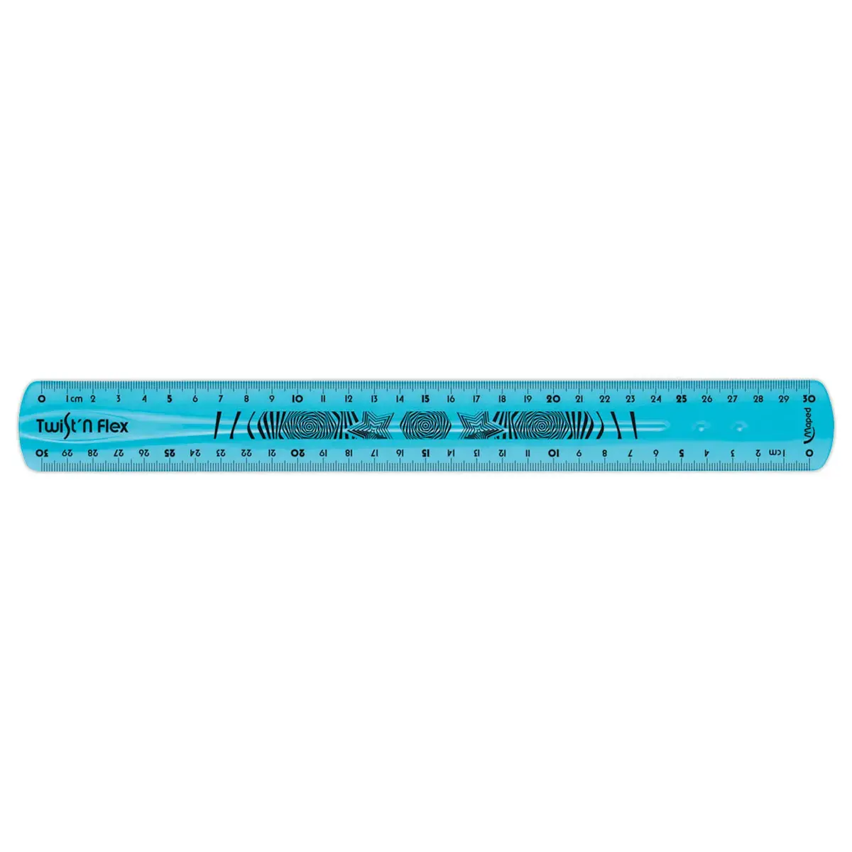 R&egrave;gle de bureau double plate en plastique souple et r&eacute;sistant - 30 cm 