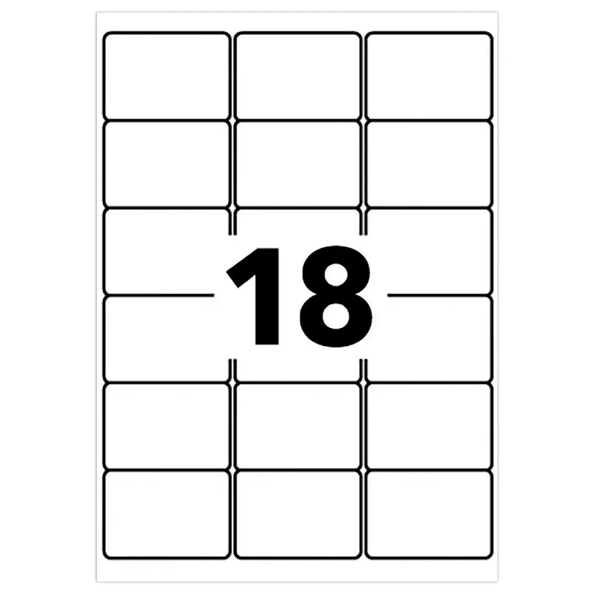 100 planches de 18 étiquettes laser AVERY 63,5x46,6mm soit 1800 étiq/boîte