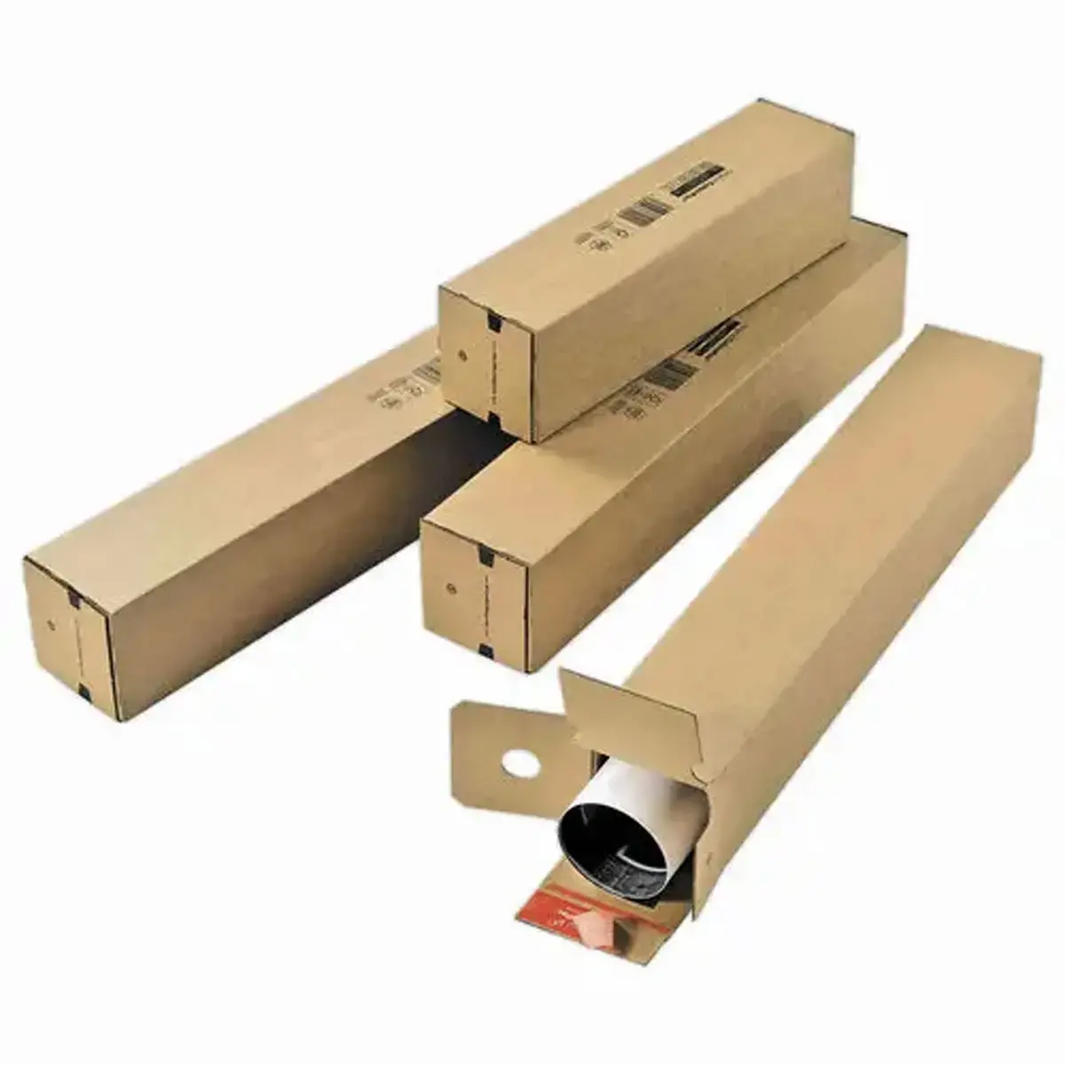 10 Tubes carrés en carton 61 x 10,8 x 10,8 cm
