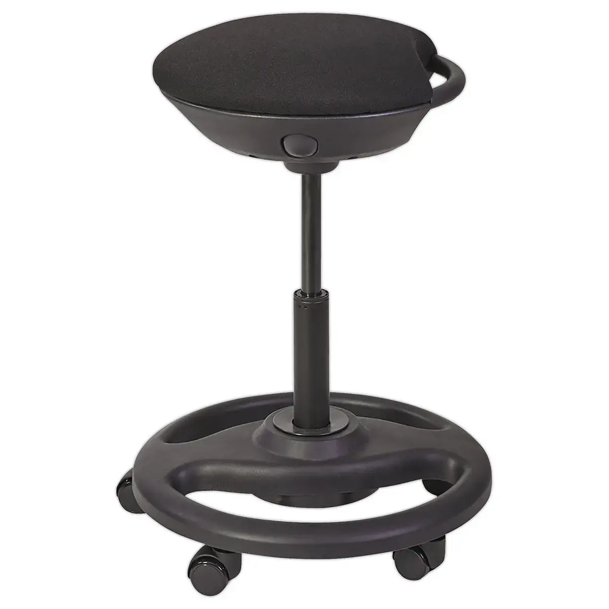 Tabouret ergonomique &agrave; bascule noir avec roulettes 