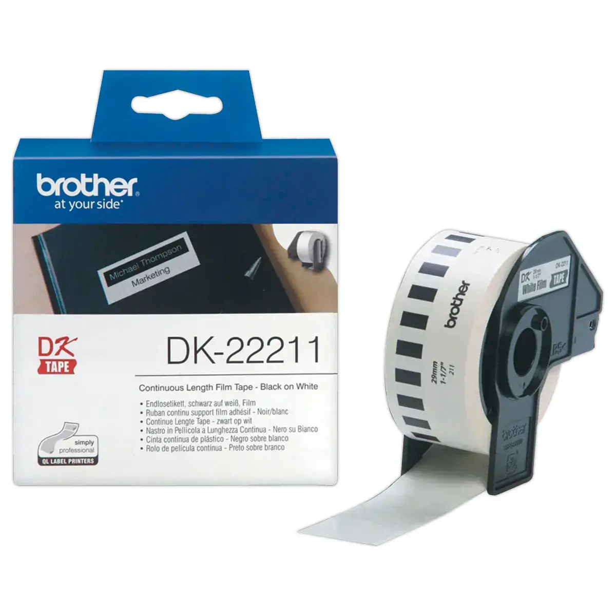 Rouleau d'&eacute;tiquettes QL BROTHER 29 mm x 15 m DK22211 