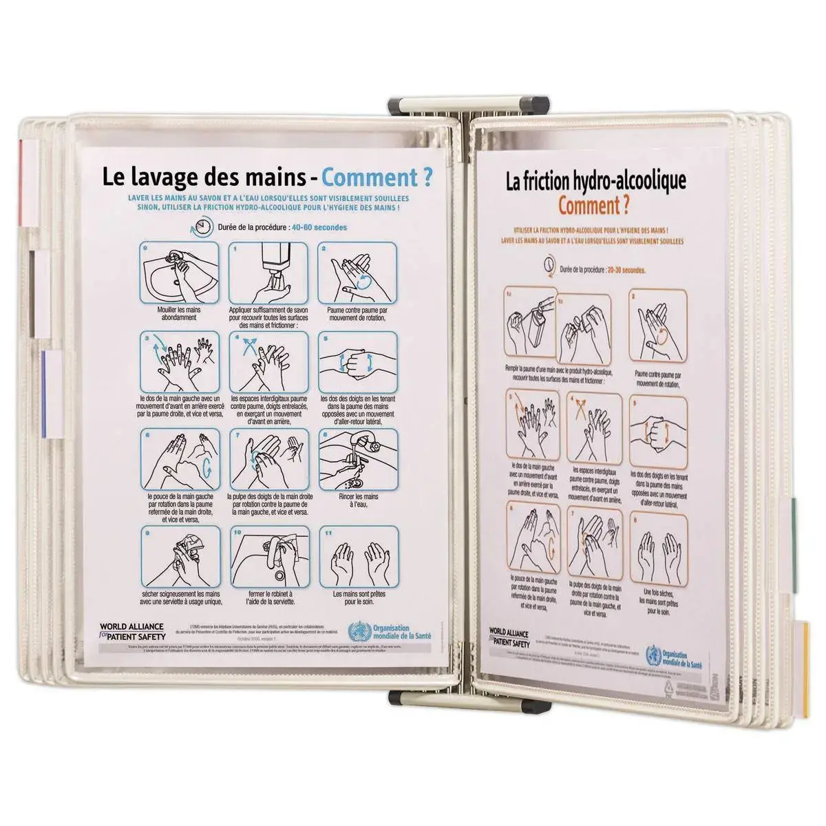 Support mural 10 poches INOX Stérifold-Blanc