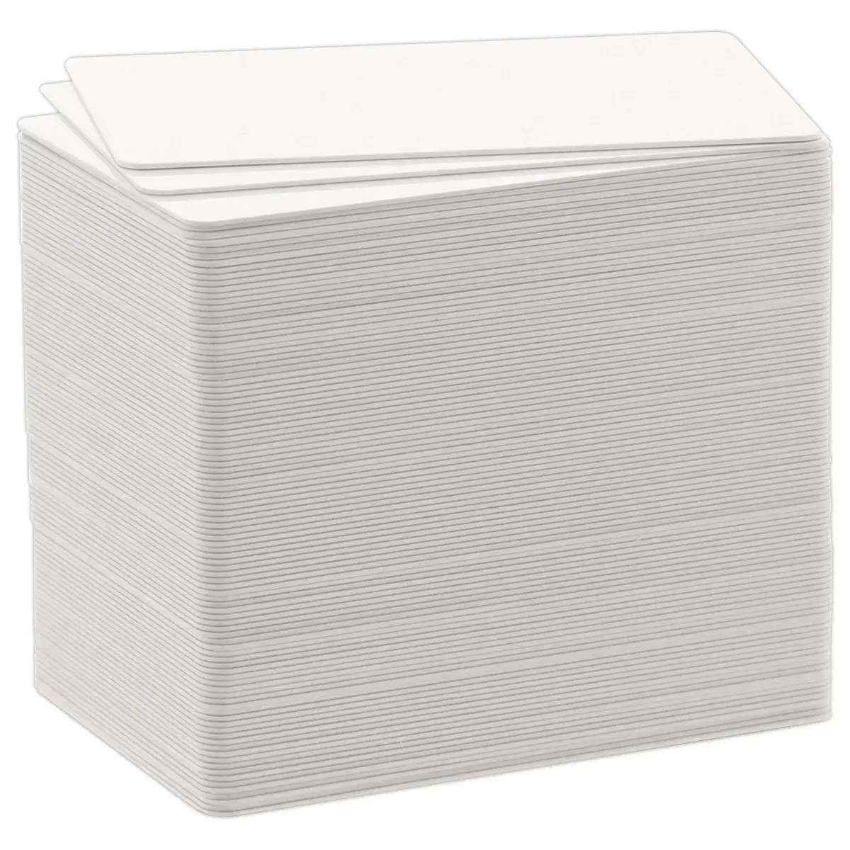 100 Cartes plastiques vierges standard 0,76 mm.