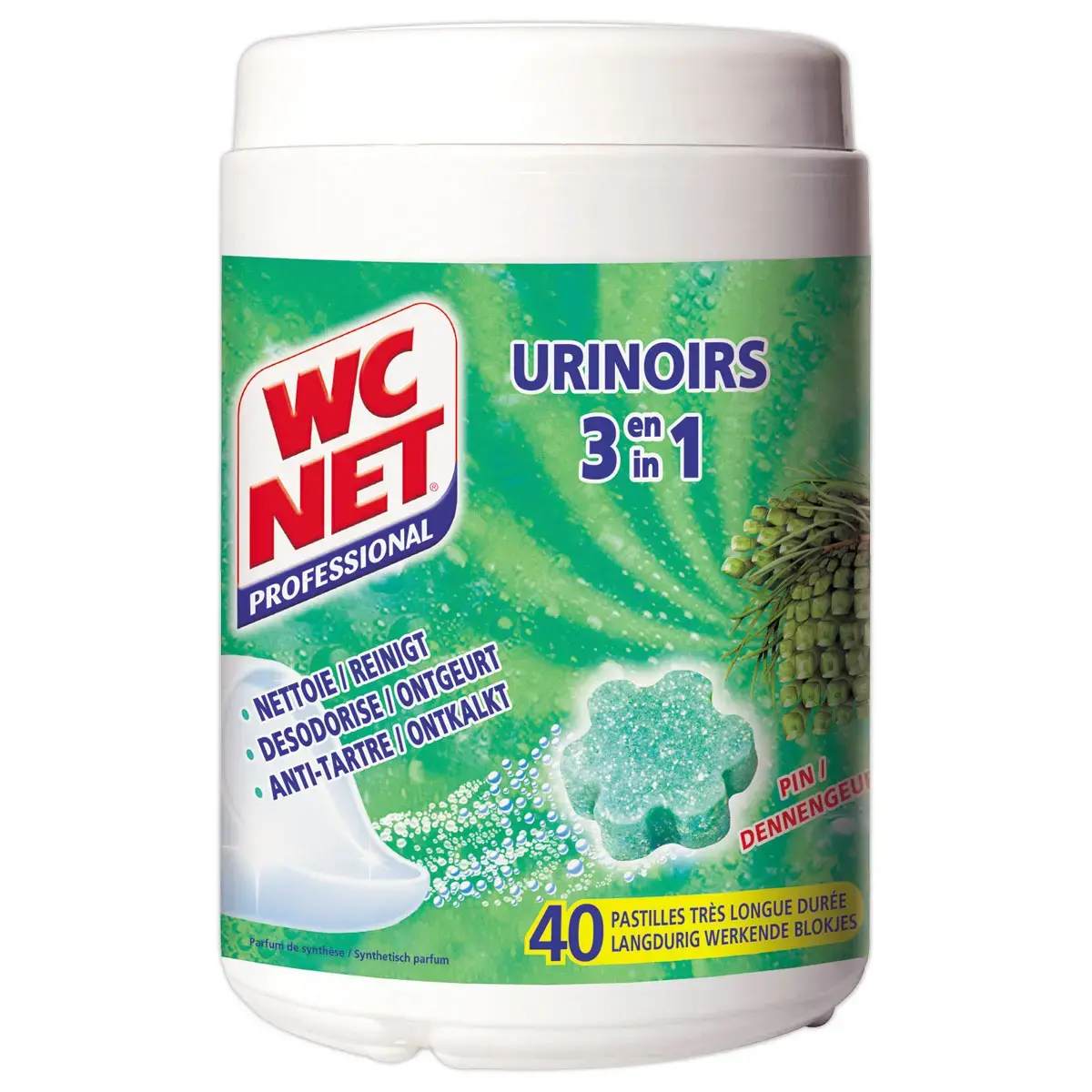 Pot de 40 pastilles urinoirs 3 en 1