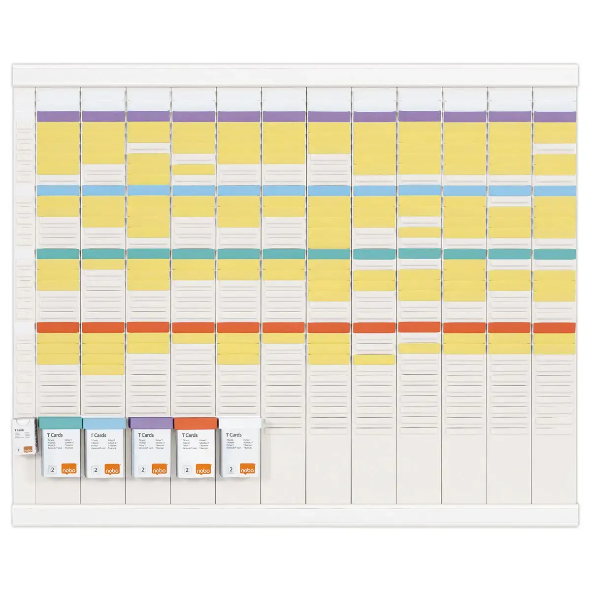 Kit planning annuel 13 colonnes 32 fentes - Blanc