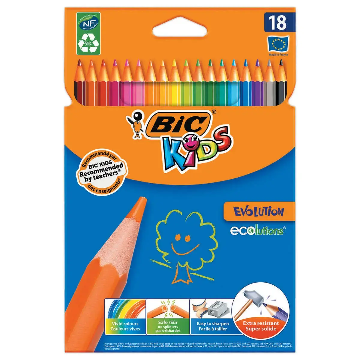 18 Crayons de couleur - BIC 