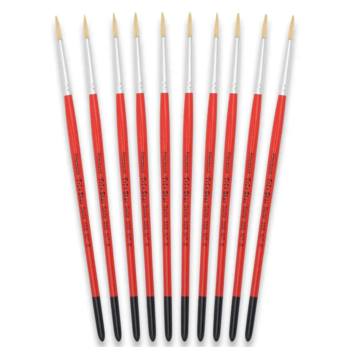 Brosse ronde n°8 - OZ - en soie - peinture acrylique et à l'huile
