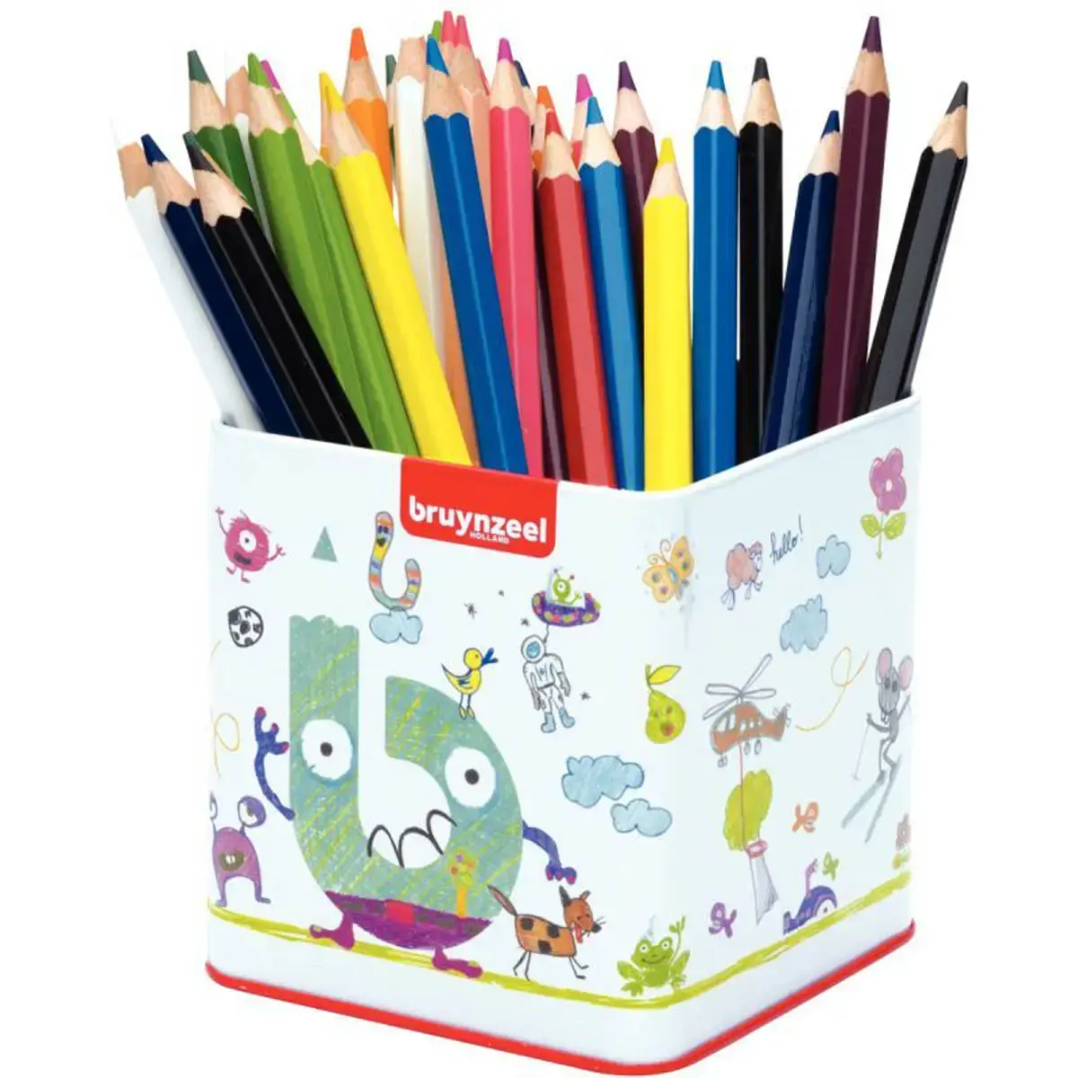 Crayon de couleur gros module BRUYNZEEL - mine 5mm - coloris assortis - lot de 48