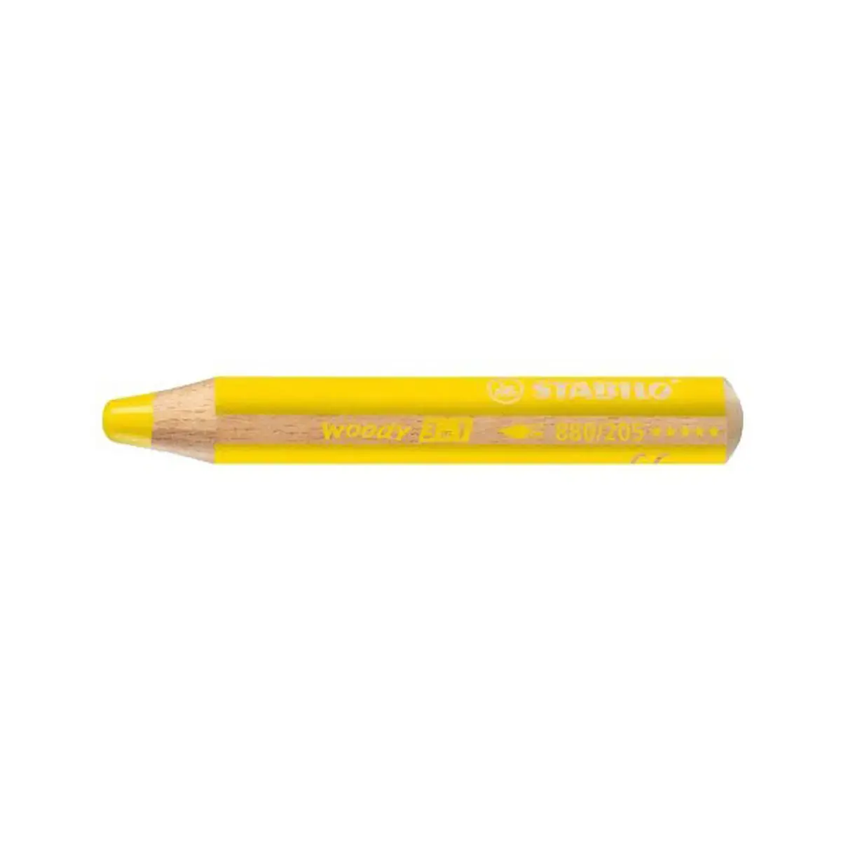 Crayon en bois gros module WOODY - mine 10mm - multi surfaces - jaune