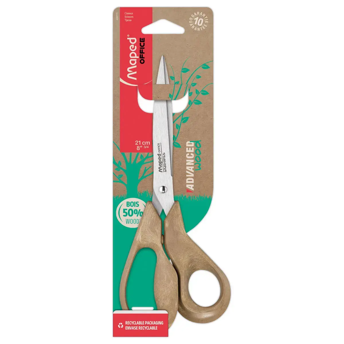 Paire de ciseaux asymétriques pour droitier Advanced Wood MAPED-21 CM