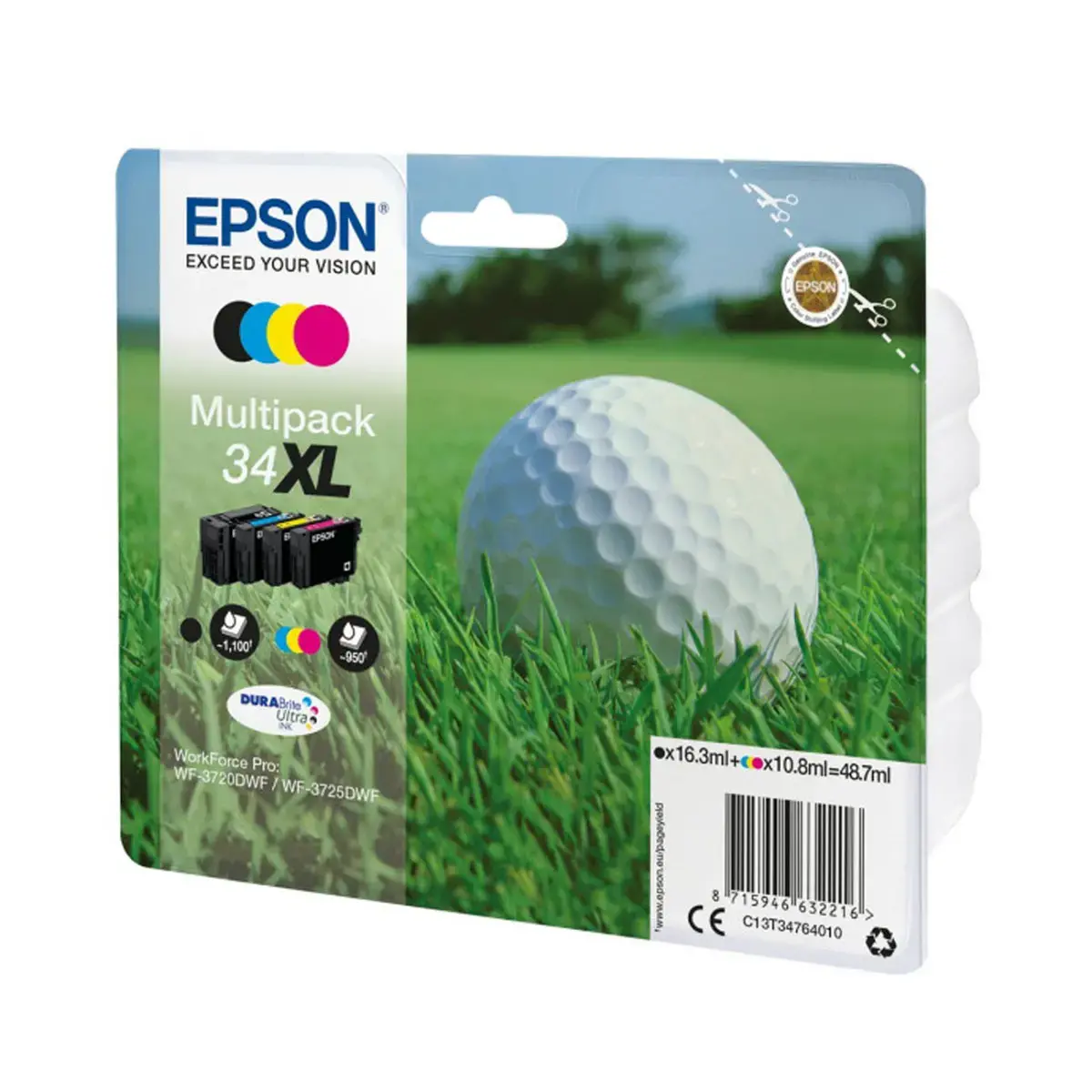 4 CARTOUCHES EPSON 34XL N.C.J.M MULTIPACK