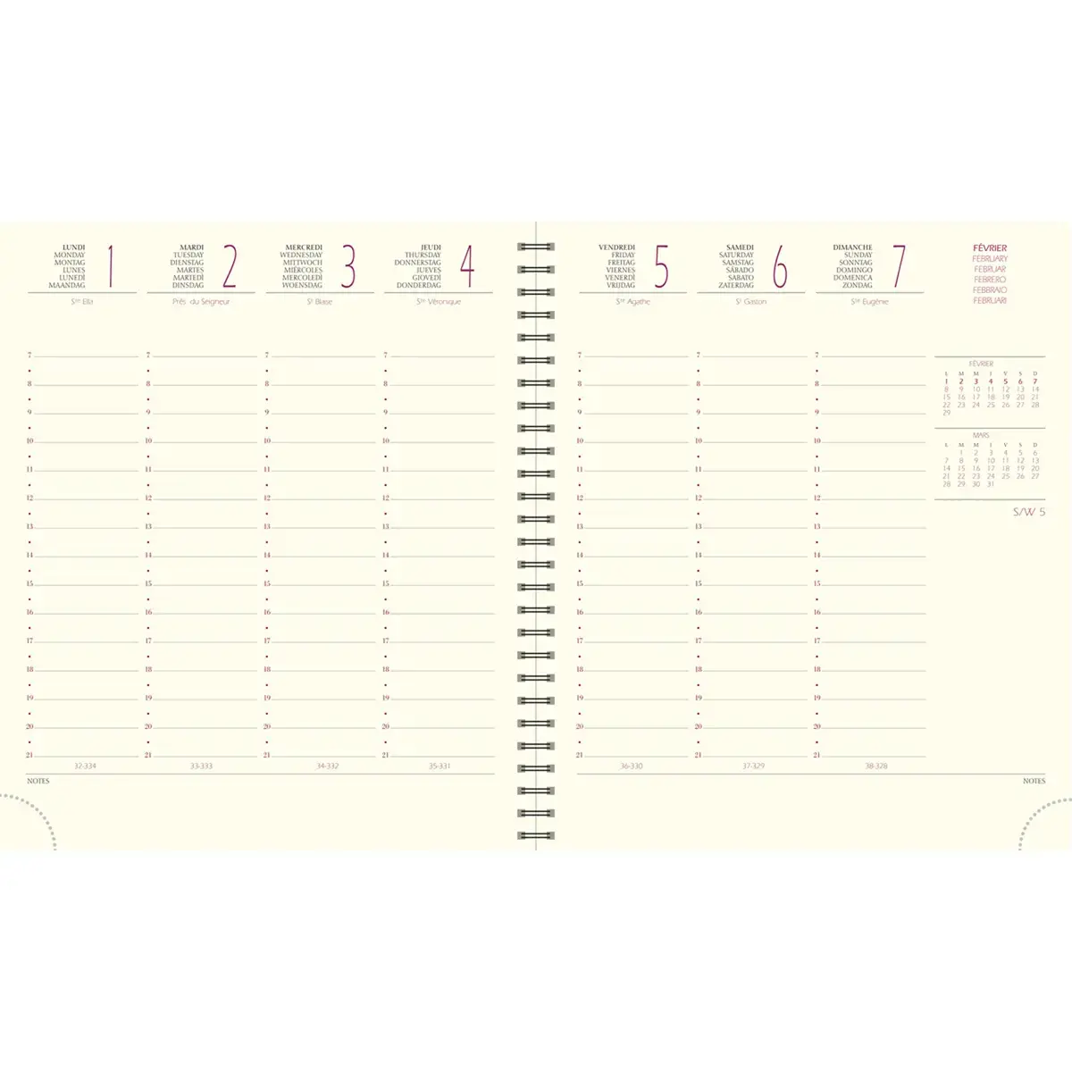 Agenda semainier Meline - 15 x 17 cm - Vert d'eau - Septembre à décembre - EXACOMPTA