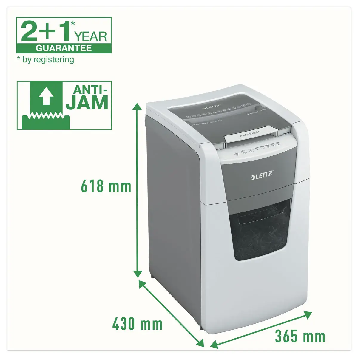 Destructeur IQ Auto+ Office 150 P4 - Coupe croisée - 150 feuilles - 44L - LEITZ