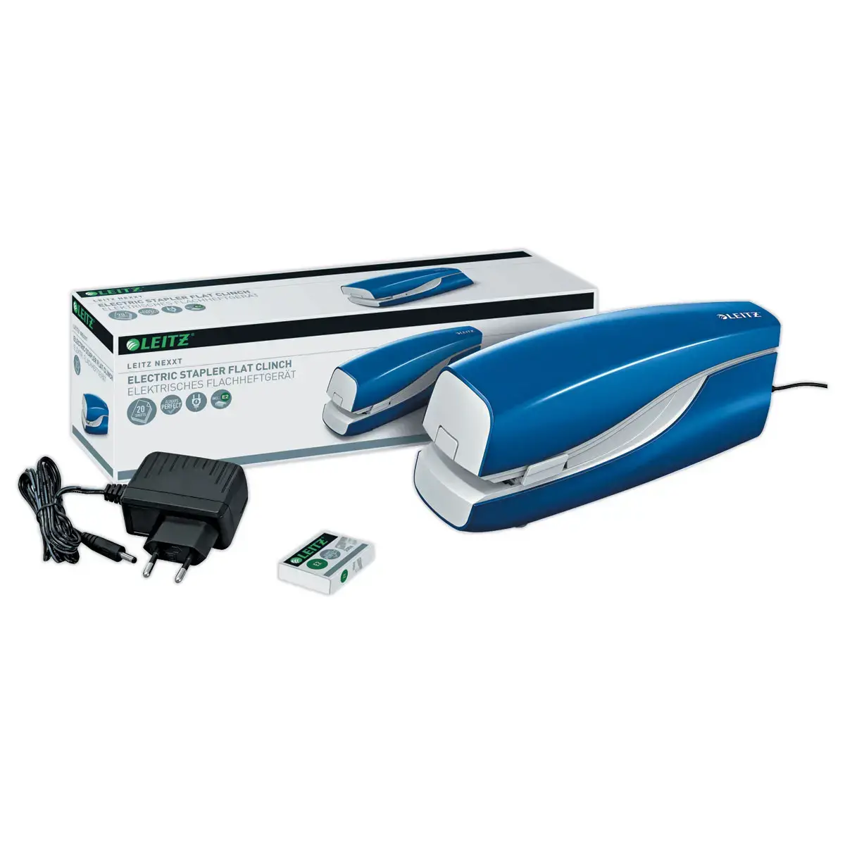Agrafeuse &eacute;lectrique NeXXt filaire - 20 feuilles - Bleu - LEITZ 