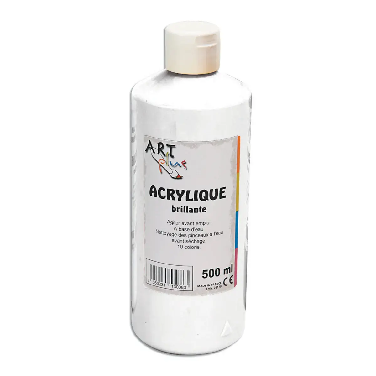 Gouache acrylique - ART PLUS - blanc - flacon de 500 ml