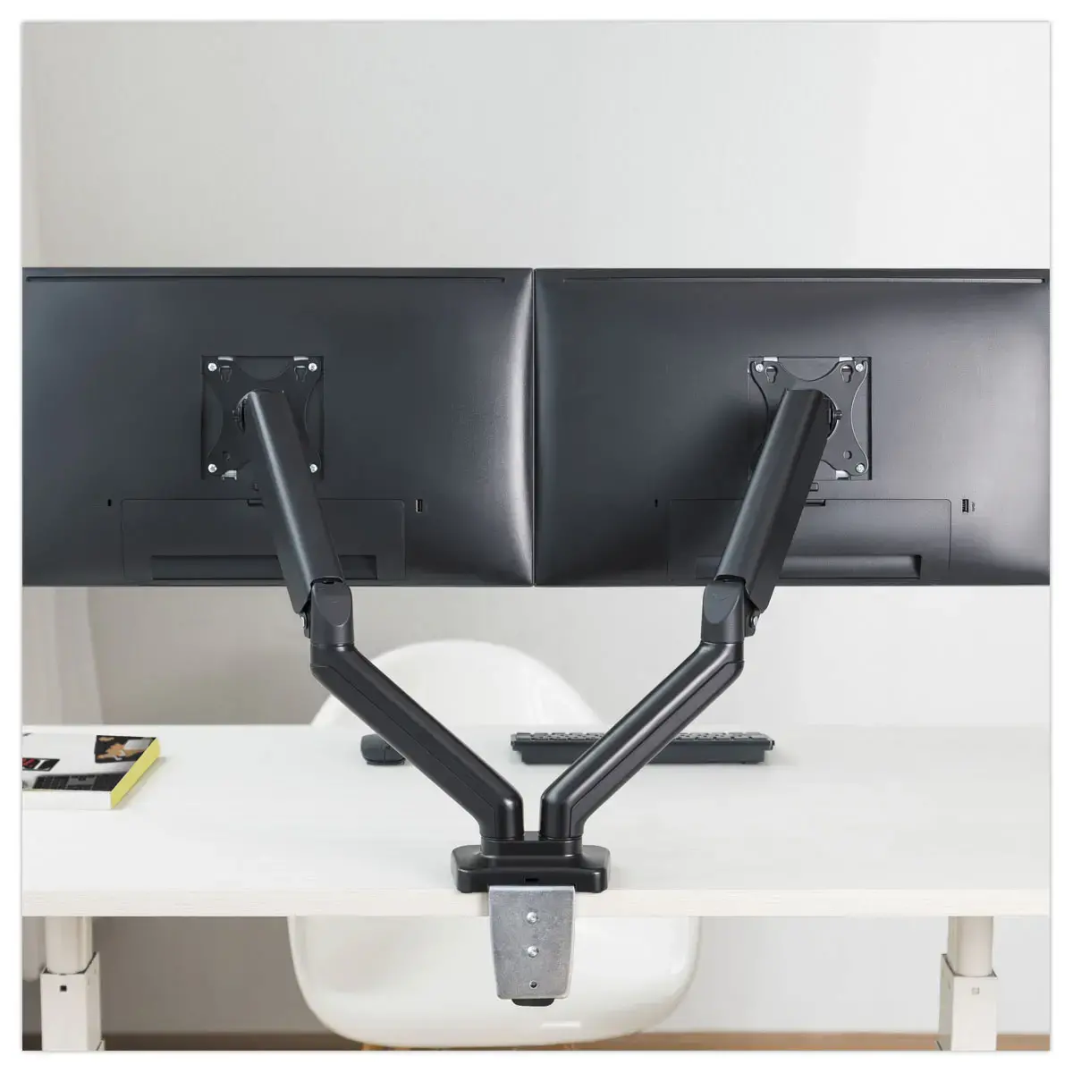 Bras porte-&eacute;cran double articul&eacute; Ergo Line Noir 
