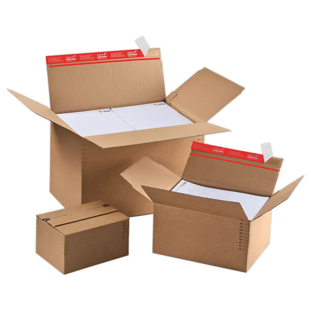10 Cartons à hauteurs variables L30,5x l22,8xH7 à 16 cm