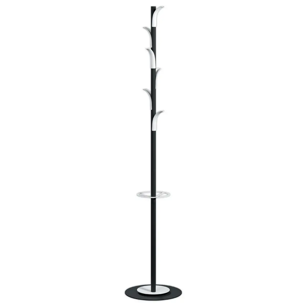Portemanteau 6 patères - noir/blanc