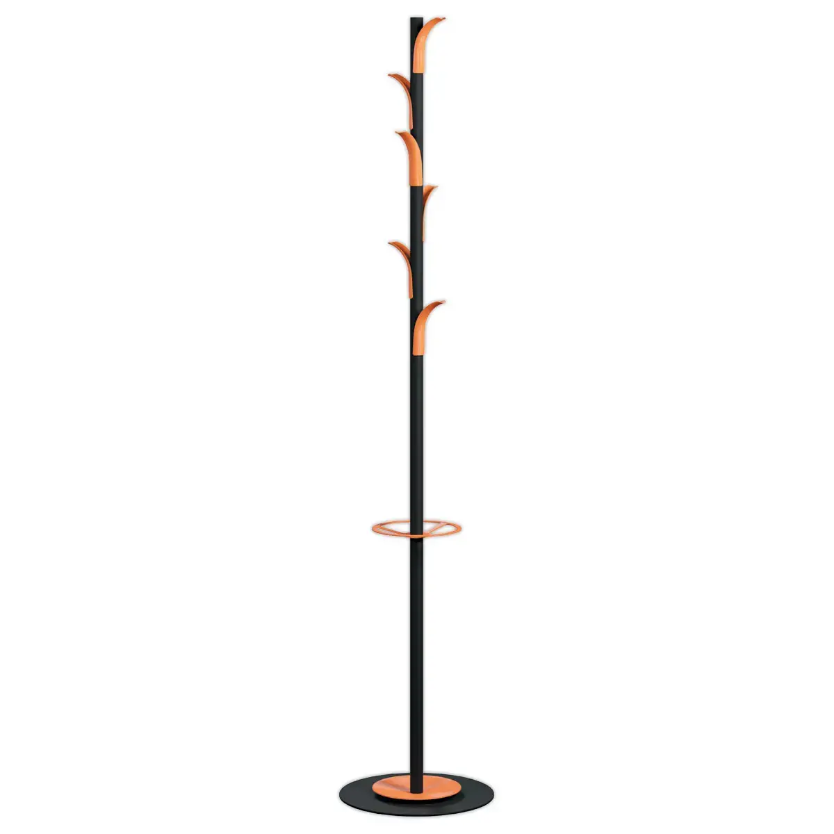 Portemanteau 6 patères - noir/orange