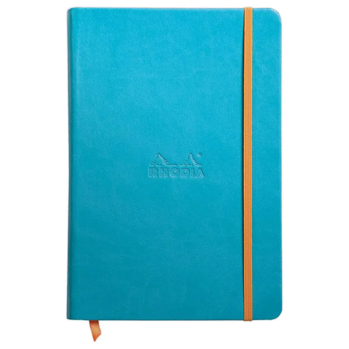 Carnet broché RhodiaramaA5 192 pages,ligné,couverture rigide turquoise