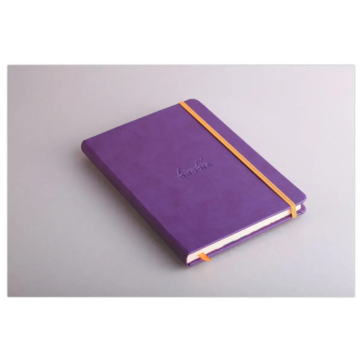 Carnet broch&eacute; Rhodiarama A5 192 pages - couverture rigide - violet - RHODIA 