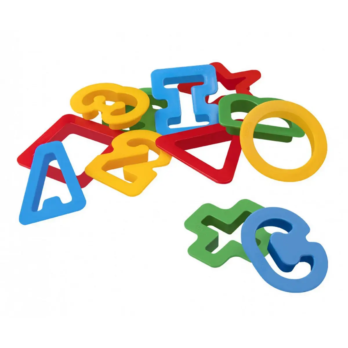 Kit de 96 emporte-pièces en plastique -JOVI - lettres, chiffres, et forme géométriques