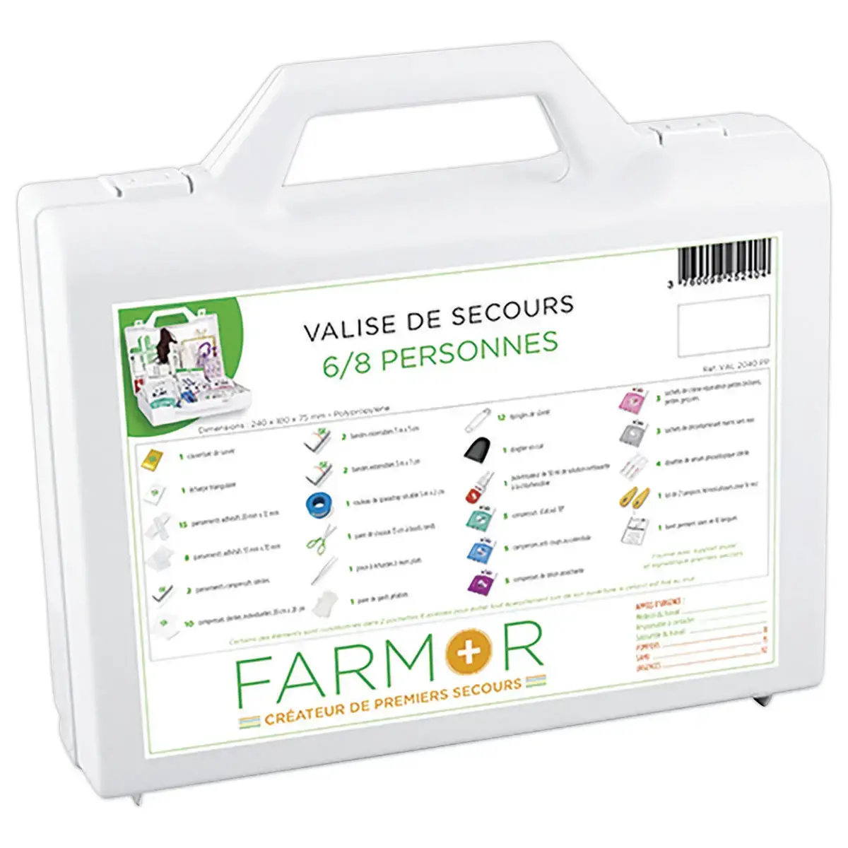 Valise de secours "Multirisques" 6/8 personnes FARMOR
