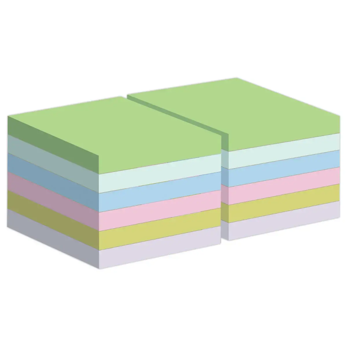 12 Blocs Post-It 7,6 X 7,6 cm, 70 feuilles- assortis