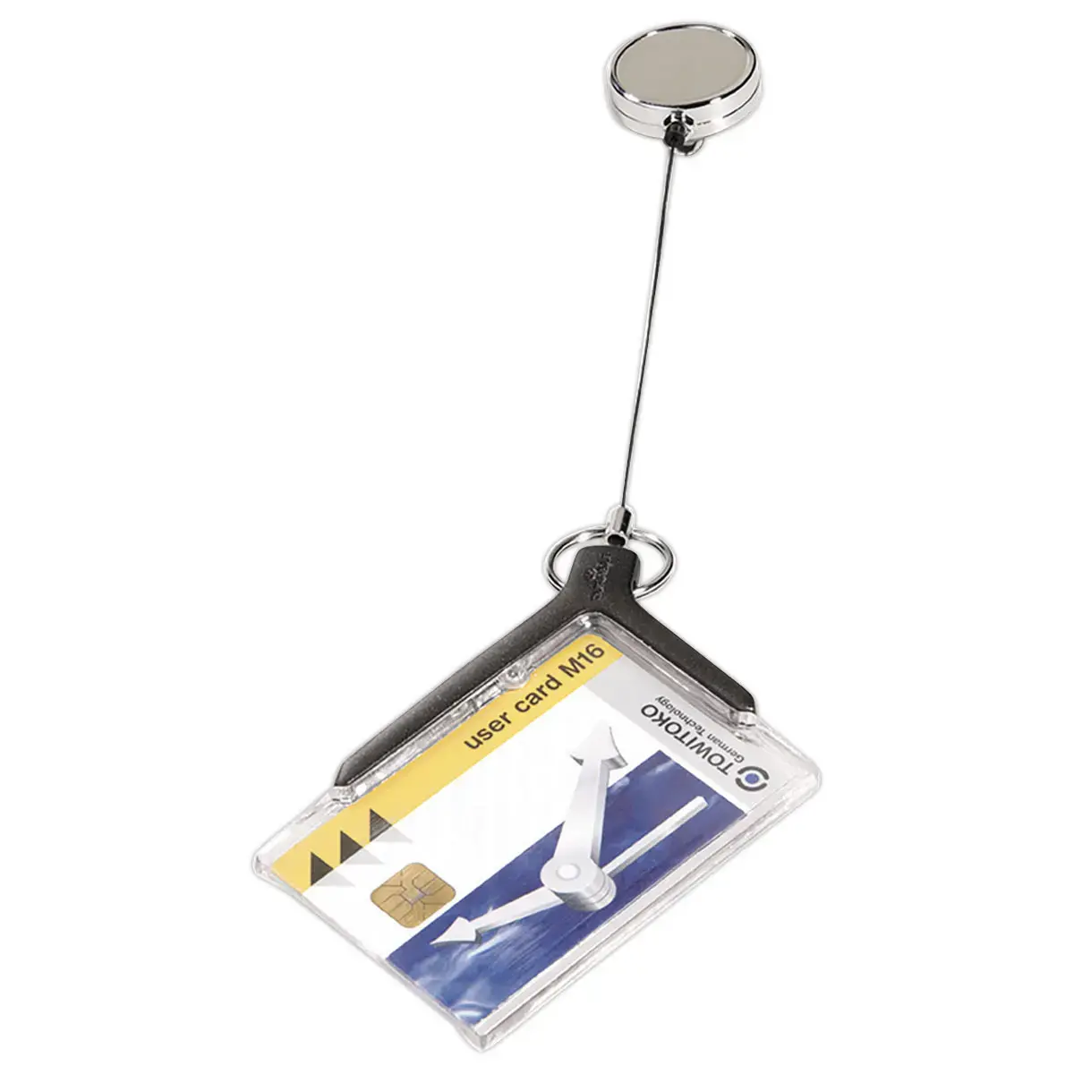 10 Porte-carte 1 carte de luxe avec enrouleur chromé DURABLE