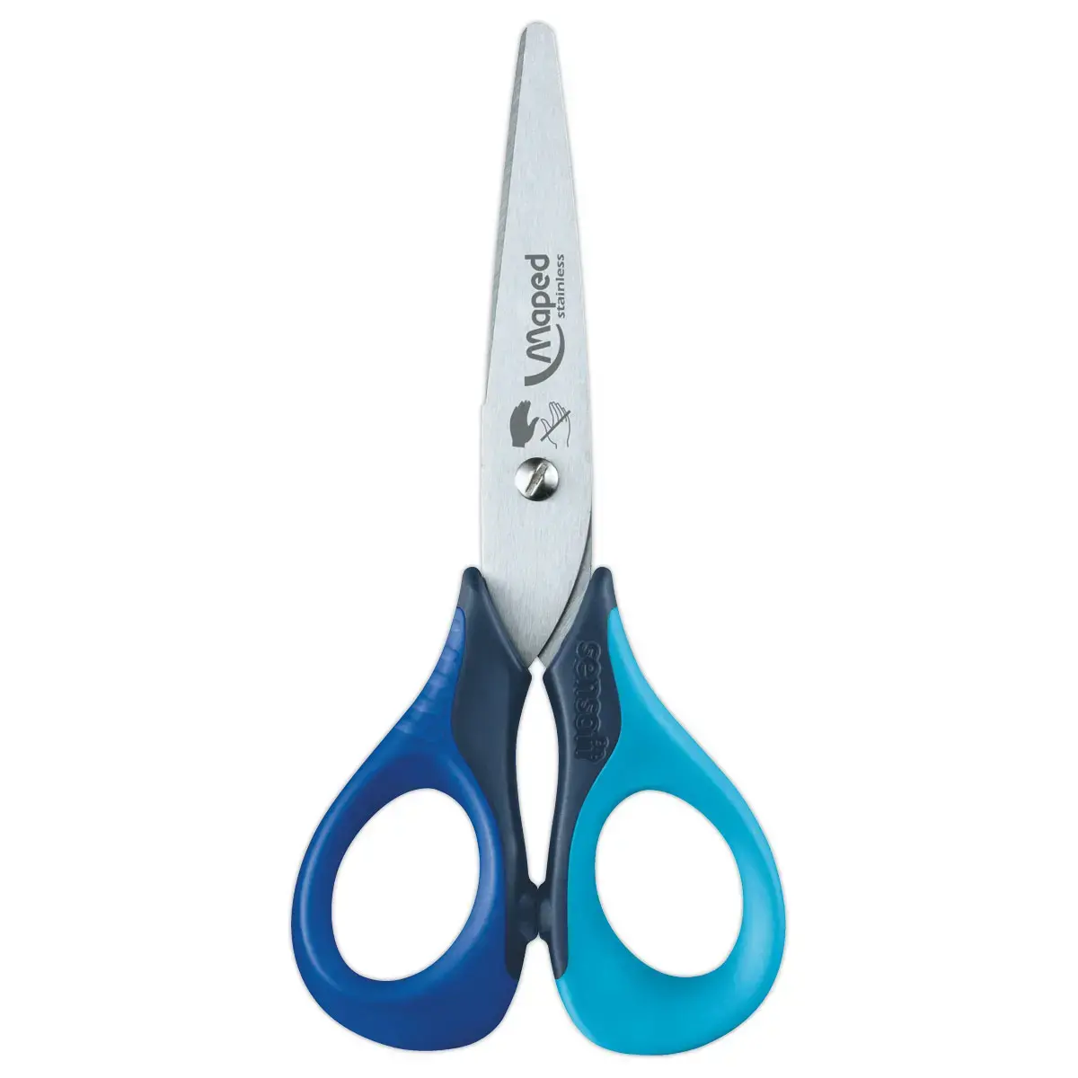 Ciseaux SENSOFT GAUCHER 13 cm, ann souples, assortis, présentoir