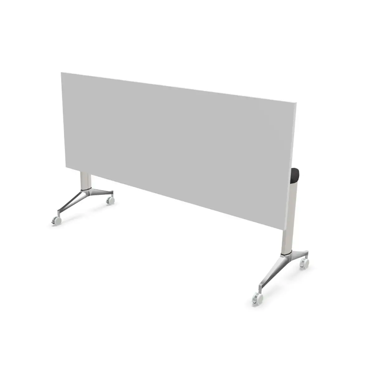 Table rectangulaire rabattable avec roulettes - 180 x 70 cm - Blanc et alu 