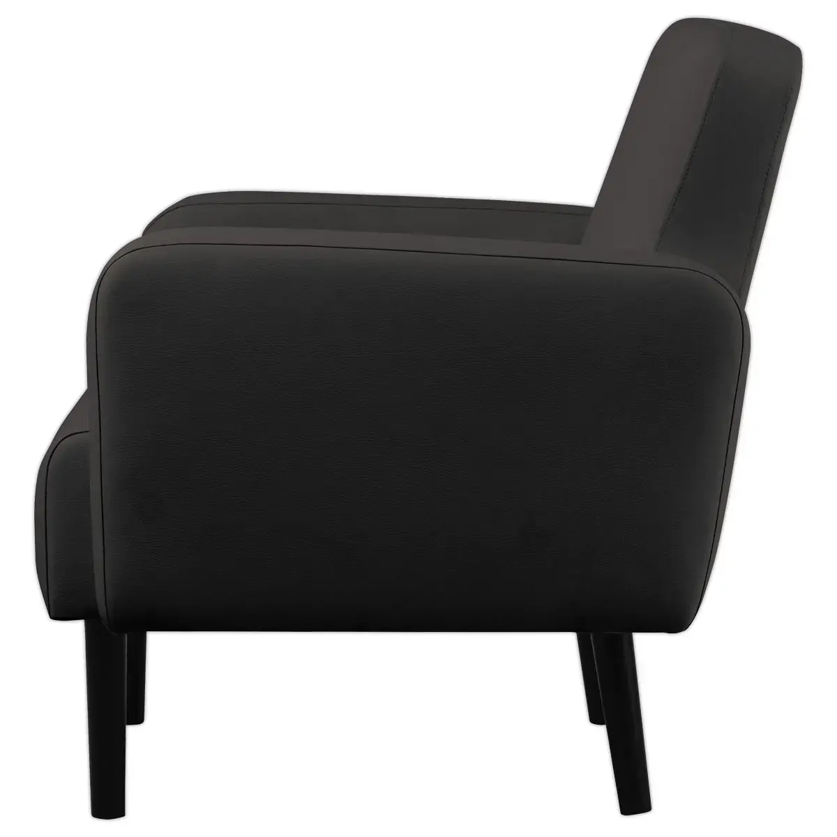 Fauteuil LISBOA 1 place Simili cuir noir monté