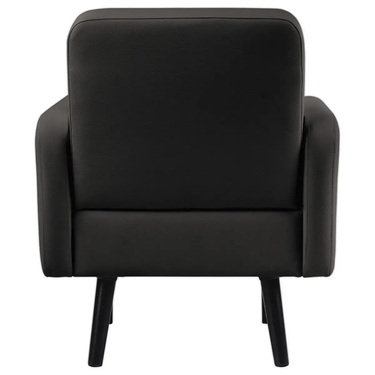 Fauteuil LISBOA 1 place Simili cuir noir monté