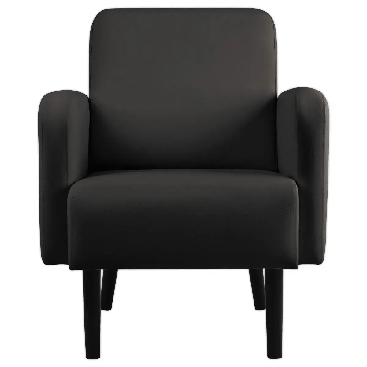 Fauteuil LISBOA 1 place Simili cuir noir monté