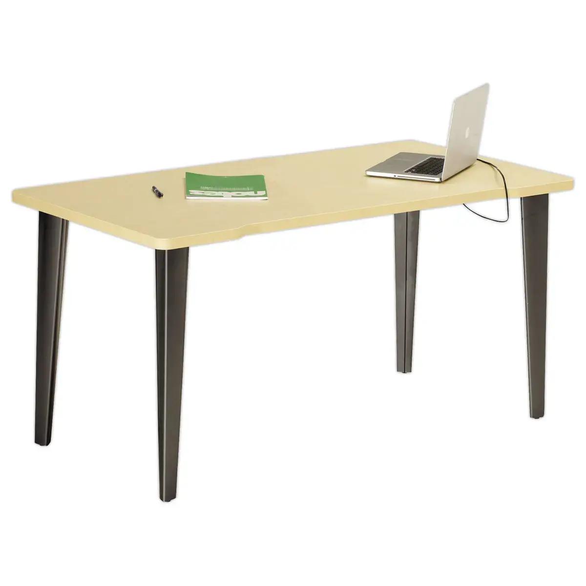 Bureau BORDEAUX 140 x 80 ch&ecirc;ne clair -pieds anthracite 