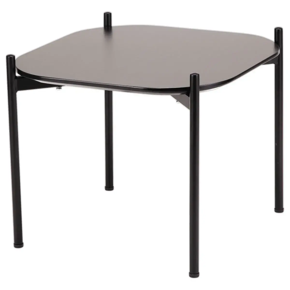Table basse MEET 50 x 50 Noir pieds noirs 