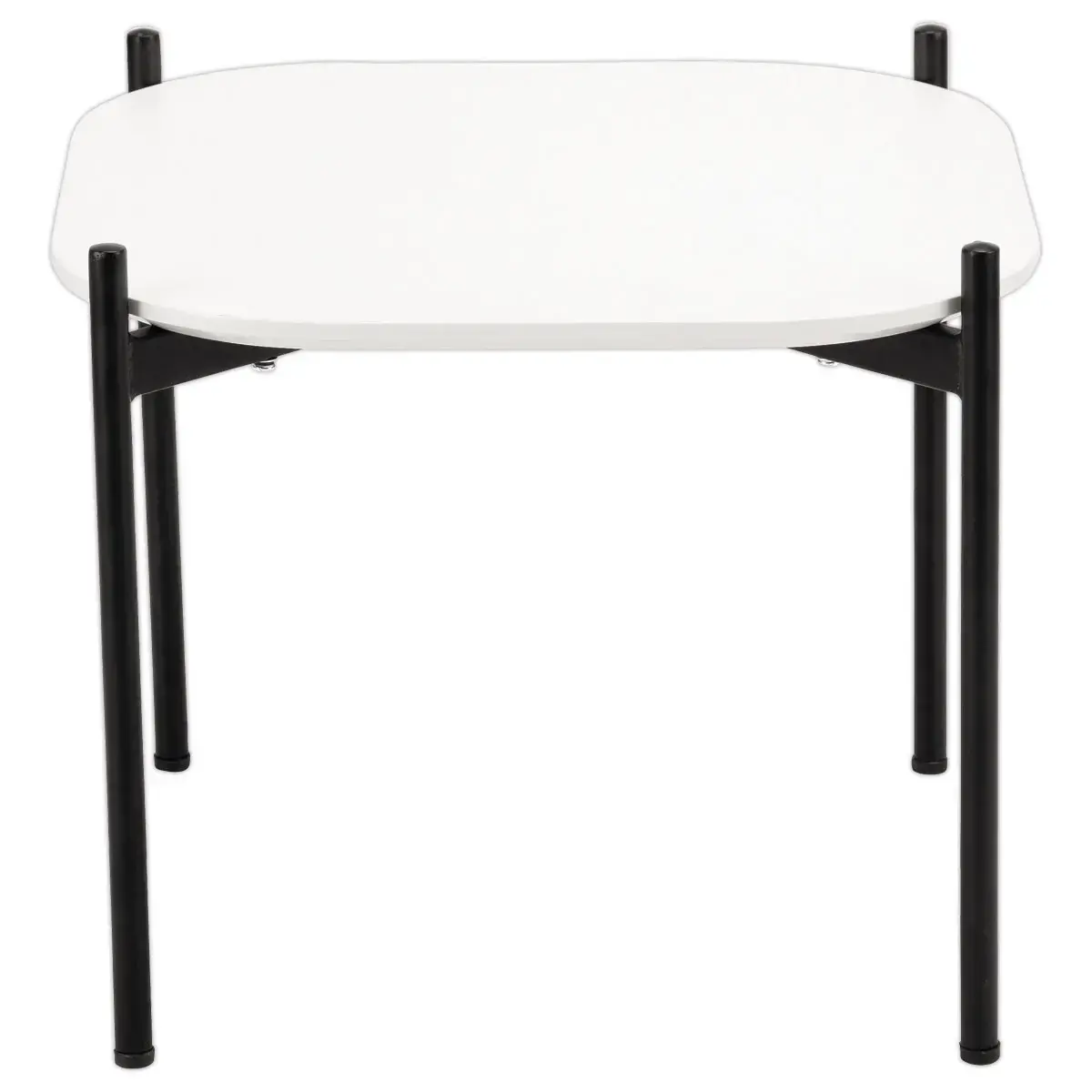 Table basse MEET 50 x 50 Blanc pieds noirs 